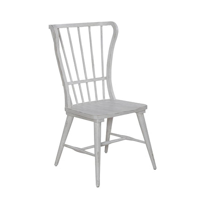 Liberty Furniture - River Place Windsor Back Side Chair  in Riverstone White & Tobacco - 237-C1000S veiw 2