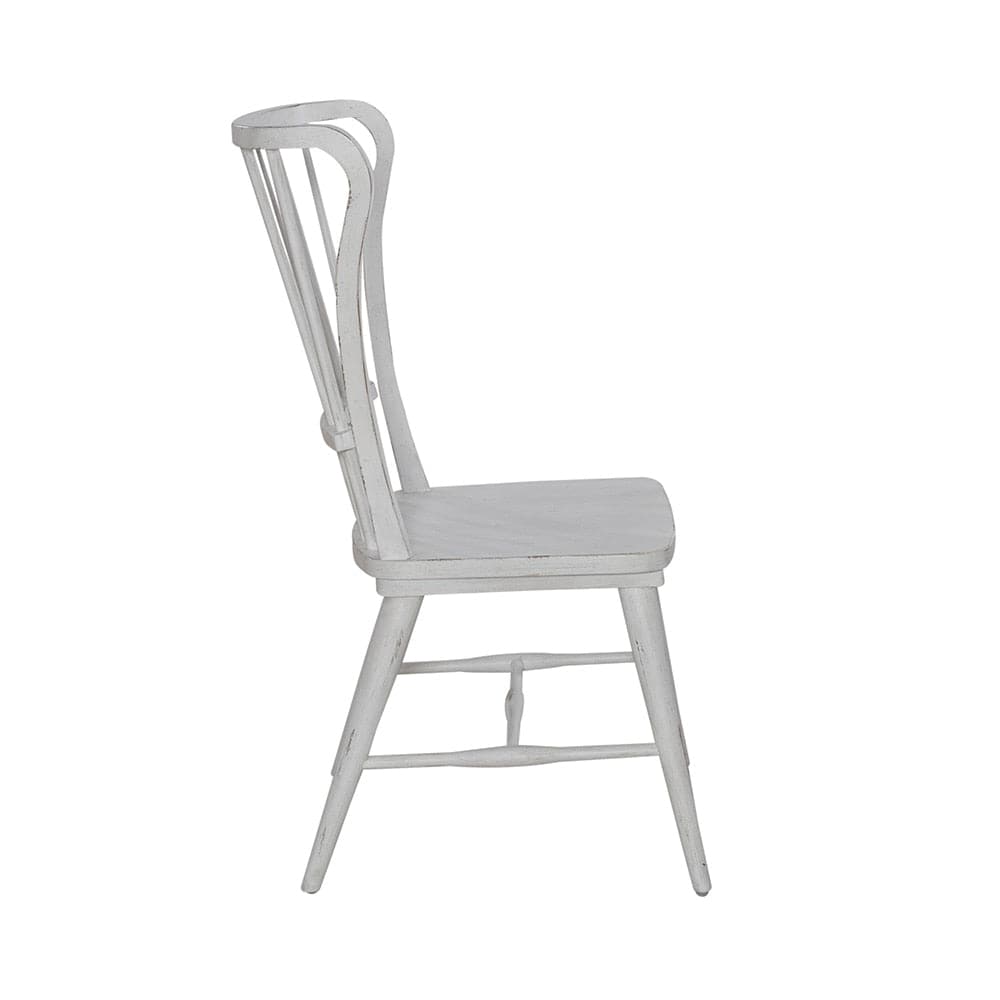 Liberty Furniture - River Place Windsor Back Side Chair  in Riverstone White & Tobacco - 237-C1000S veiw 4