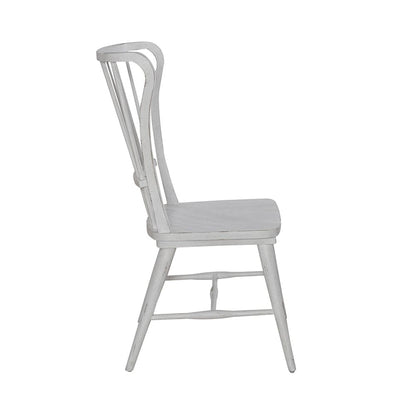 Liberty Furniture - River Place Windsor Back Side Chair  in Riverstone White & Tobacco - 237-C1000S veiw 4