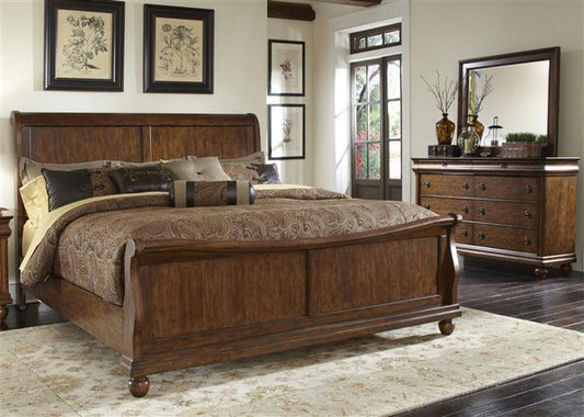 Liberty Furniture - Rustic Traditions 3 Piece King Sleigh Bed, Dresser & Mirror Set - 589-BR-KSLDM veiw 1