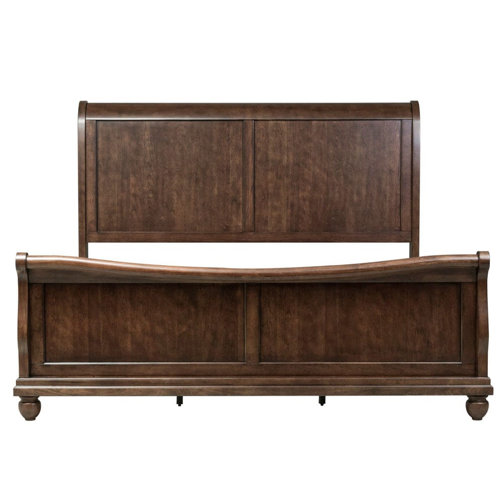 Liberty Furniture - Rustic Traditions - King California Sleigh Bed, Dresser & Mirror, Chest in Cherry - 589-BR-KCSDMC view 3