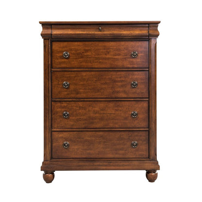 Liberty Furniture - Rustic Traditions - King California Sleigh Bed, Dresser & Mirror, Chest in Cherry - 589-BR-KCSDMC view 5