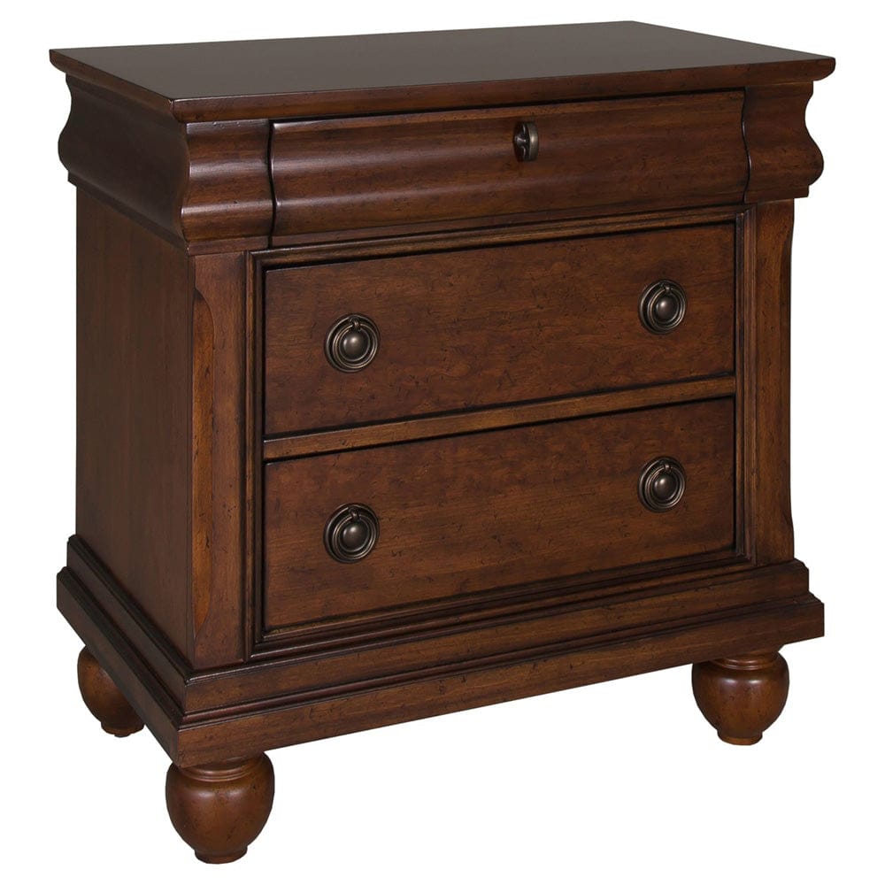Liberty Furniture - Rustic Traditions - King California Sleigh Bed, Dresser & Mirror, Night Stand in Cherry - 589-BR-KCSDMN view 5