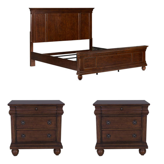 Liberty Furniture - Rustic Traditions King Panel Bed, 2 Nightstands - 589-BR-KPB2NS view 1