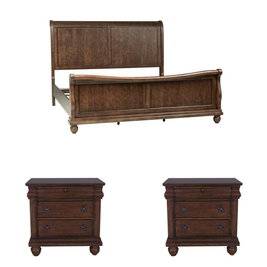 Liberty Furniture - Rustic Traditions King Sleigh Bed, 2 Night Stands - 589-BR-KSL2NS view 1