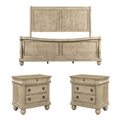 Liberty Furniture - Rustic Traditions King Sleigh Bed, 2 Night Stands - 589WT-BR-KSL2NS view 1
