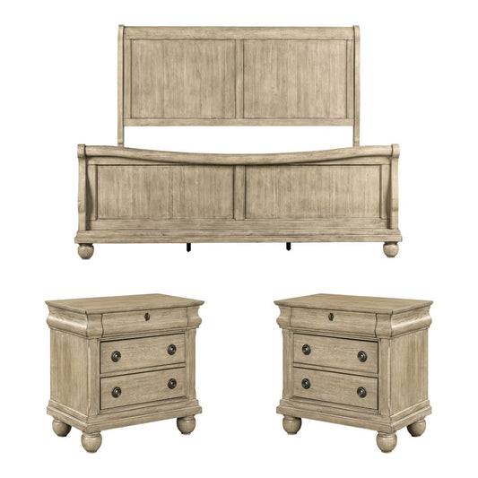 Liberty Furniture - Rustic Traditions King Sleigh Bed, 2 Night Stands - 589WT-BR-KSL2NS view 1