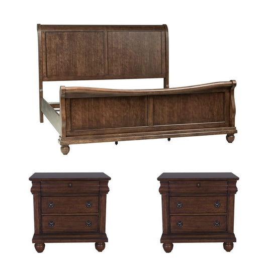 Liberty Furniture - Rustic Traditions Queen Sleigh Bed, 2 Night Stands - 589-BR-QSL2NS view 1