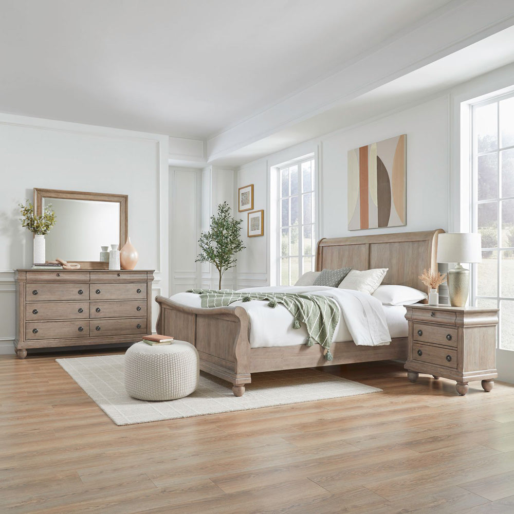Liberty Furniture - Rustic Traditions Queen Sleigh Bed, Dresser & Mirror, Night Stand - 589WT-BR-QSLDMN view 1