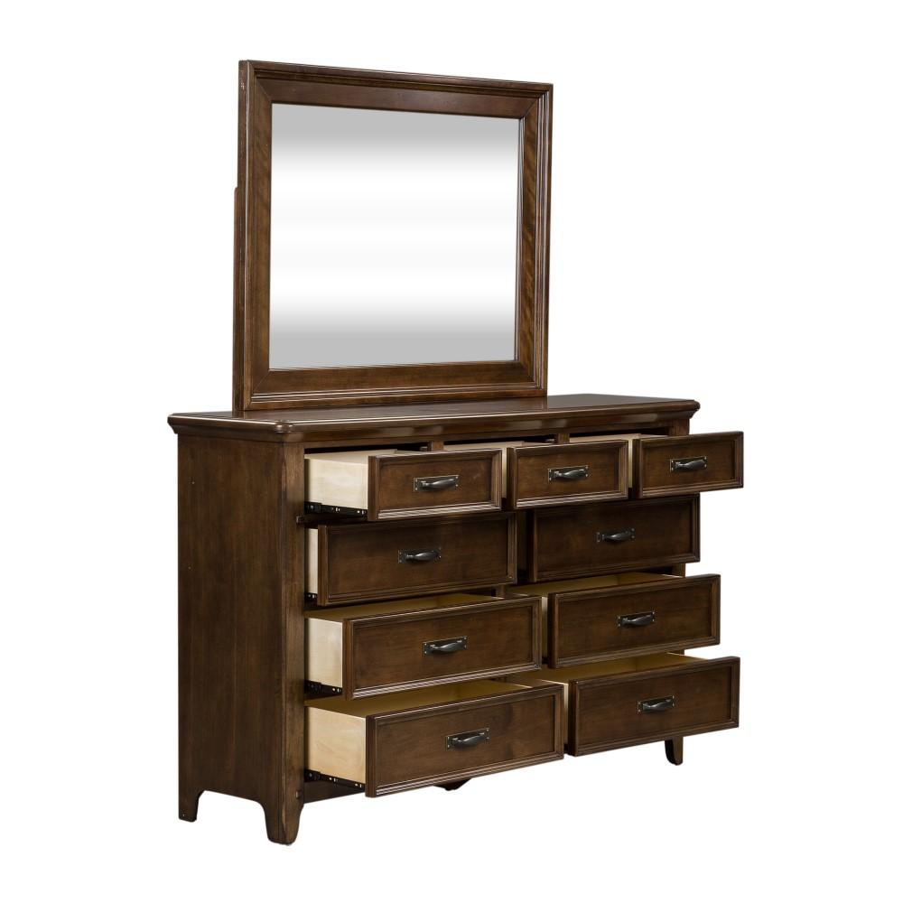 Liberty Furniture - Saddlebrook Dresser & Mirror - 184-BR-DM veiw 3