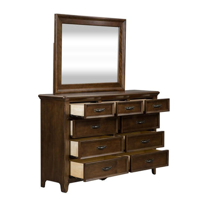 Liberty Furniture - Saddlebrook Dresser & Mirror - 184-BR-DM veiw 3