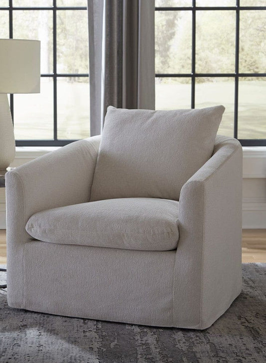Liberty Furniture - Saxton - Uph Swivel Accent Chair - Ivory in White - 712-ACH15-T view 1