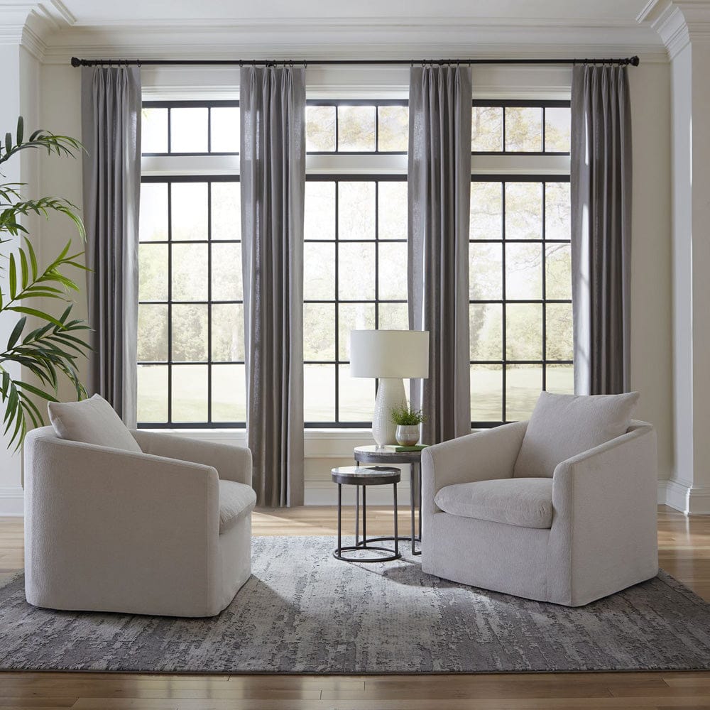 Liberty Furniture - Saxton - Uph Swivel Accent Chair - Ivory in White - 712-ACH15-T view 2