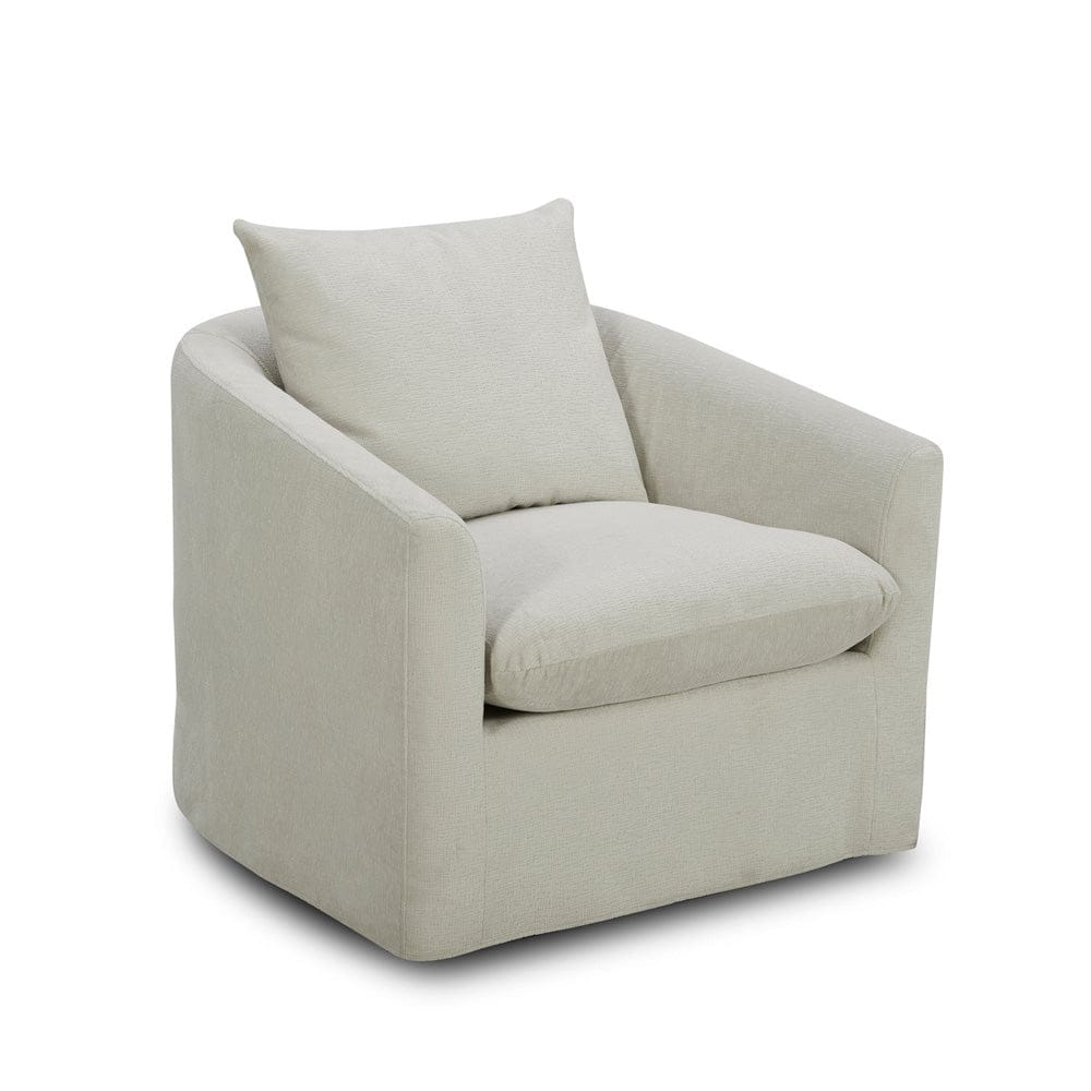 Liberty Furniture - Saxton - Uph Swivel Accent Chair - Ivory in White - 712-ACH15-T view 3