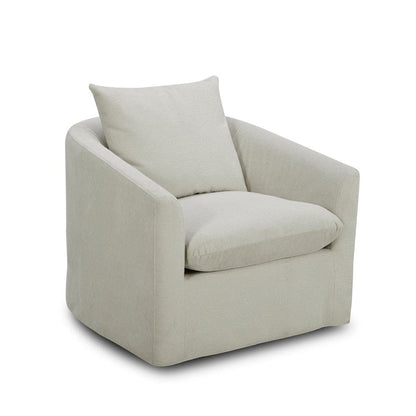 Liberty Furniture - Saxton - Uph Swivel Accent Chair - Ivory in White - 712-ACH15-T view 3