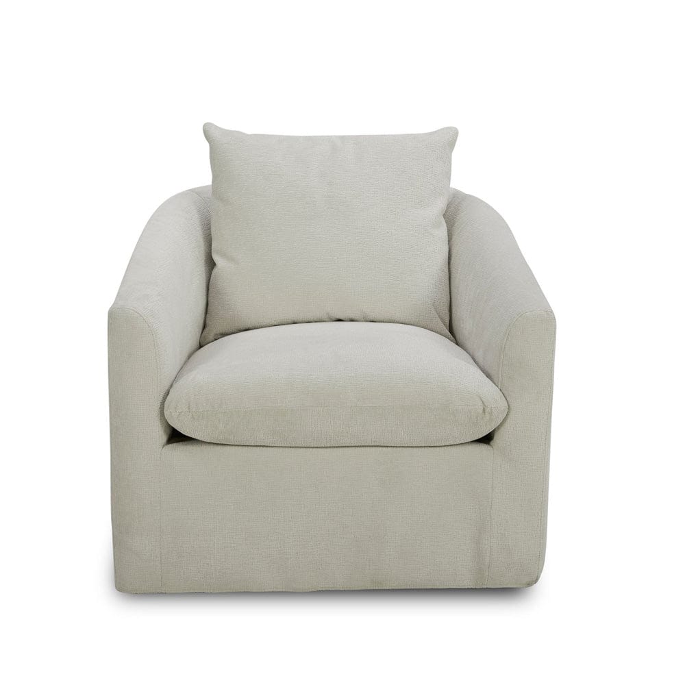 Liberty Furniture - Saxton - Uph Swivel Accent Chair - Ivory in White - 712-ACH15-T view 4