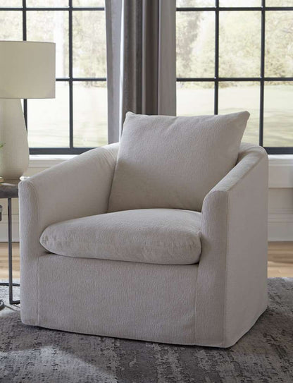 Liberty Furniture - Saxton Uph Swivel Accent Chair Ivory - 712-ACH15-T veiw 1