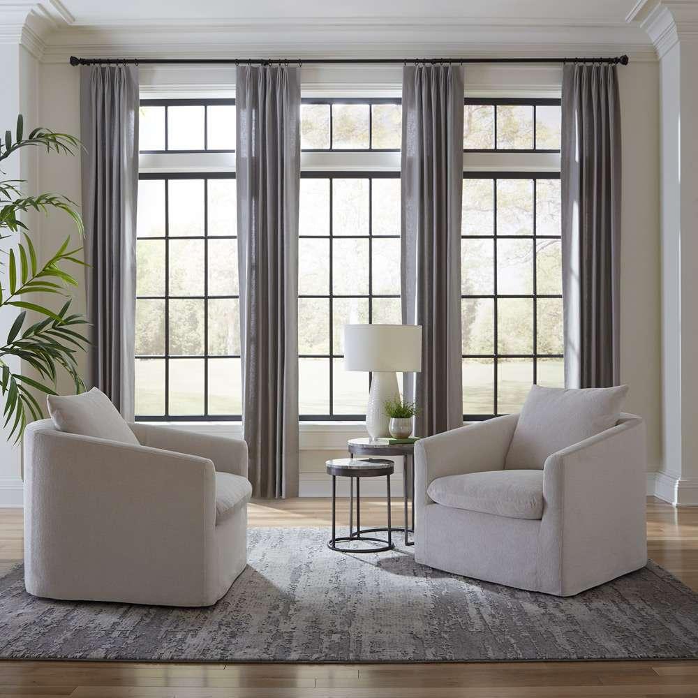 Liberty Furniture - Saxton Uph Swivel Accent Chair Ivory - 712-ACH15-T veiw 3