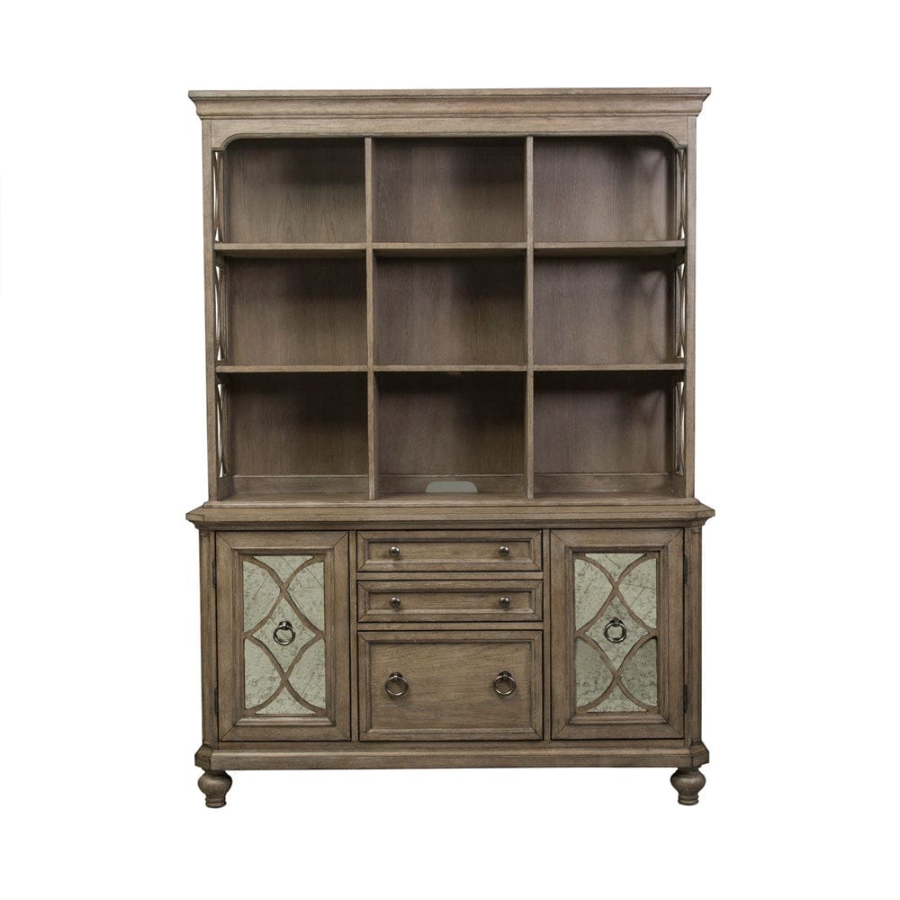 Liberty Furniture - Simply Elegant - 3 Piece Desk & Hutch Set in Brown - 412-HOJ-3DS view 3