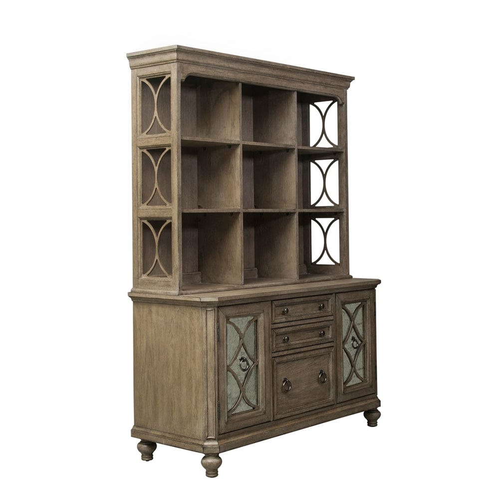 Liberty Furniture - Simply Elegant - Credenza & Hutch Set in Brown - 412-HOJ-CHS view 2