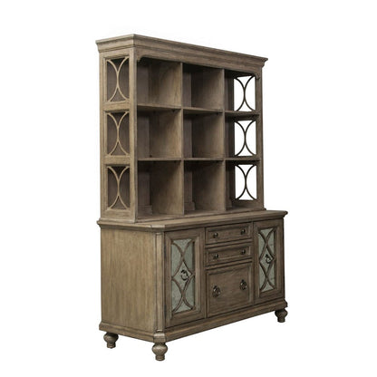 Liberty Furniture - Simply Elegant - Credenza & Hutch Set in Brown - 412-HOJ-CHS view 2