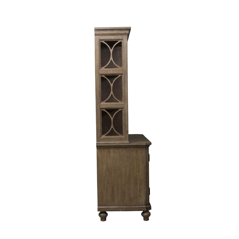 Liberty Furniture - Simply Elegant - Credenza & Hutch Set in Brown - 412-HOJ-CHS view 3