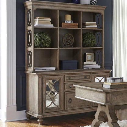 Liberty Furniture - Simply Elegant - Credenza & Hutch Set in Brown - 412-HOJ-CHS view 4