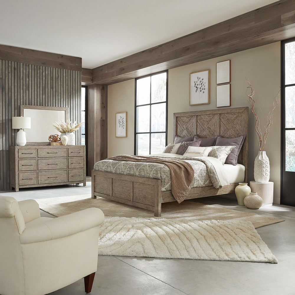 Liberty Furniture - Skyview Lodge King Panel Bed, Dresser & Mirror - 906-BR-KPBDM view 1