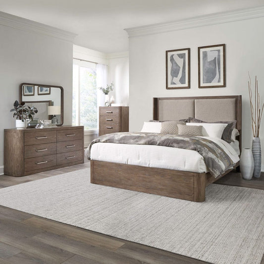 Liberty Furniture - South Bend - King Shelter Bed, Dresser & Mirror, Chest in Brown - 306-BR-KSHDMC view 1