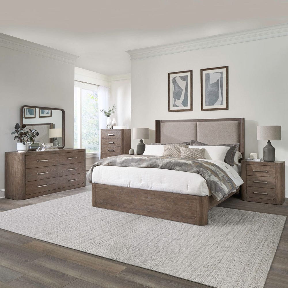 Liberty Furniture - South Bend - King Shelter Bed, Dresser & Mirror, Chest, Night Stand in Brown - 306-BR-KSHDMCN view 1