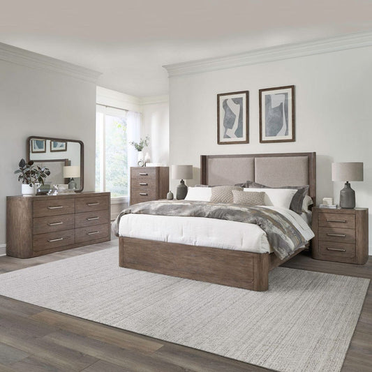 Liberty Furniture - South Bend - Queen Shelter Bed, Dresser & Mirror, Chest, Night Stand in Brown - 306-BR-QSHDMCN view 1