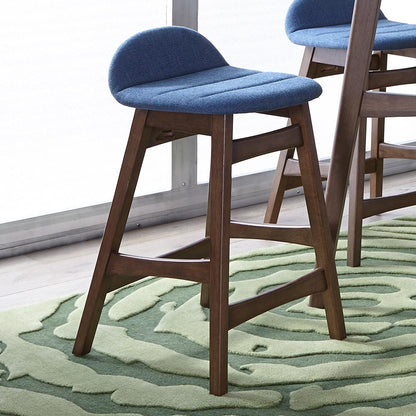 Liberty Furniture - Space Savers 24 Inch Counter Chair - Blue  in Satin Walnut - 198-B650124-BU veiw 1