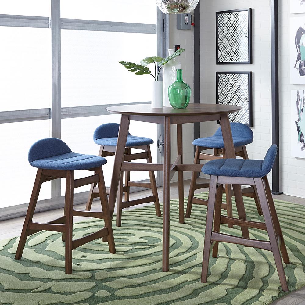 Liberty Furniture - Space Savers 24 Inch Counter Chair - Blue  in Satin Walnut - 198-B650124-BU veiw 8
