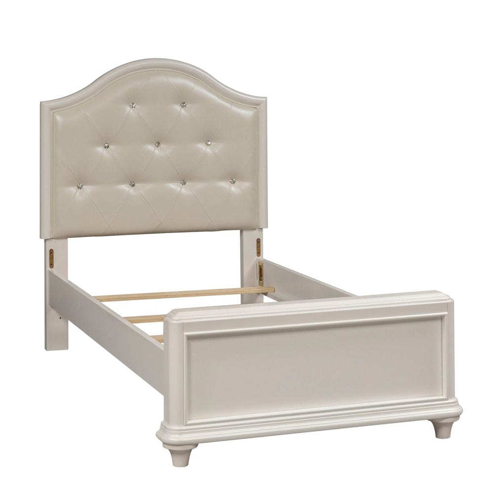 Liberty Furniture - Stardust - Twin Panel Bed, Dresser & Mirror in White - 710-YBR-TPBDM view 2