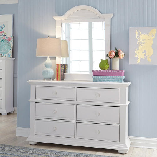 Liberty Furniture - Summer House Dresser & Mirror  in Oyster White - 607-YBR-DM veiw 1