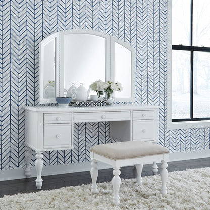 Liberty Furniture - Summer House I - 3 Piece Vanity Set in White - 607-BR-VN view 1