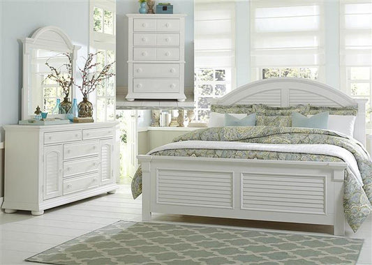 Liberty Furniture - Summer House I 4 Piece King Panel Bed, Dresser & Mirror, Chest Set - 607-BR-KPBDMC veiw 1