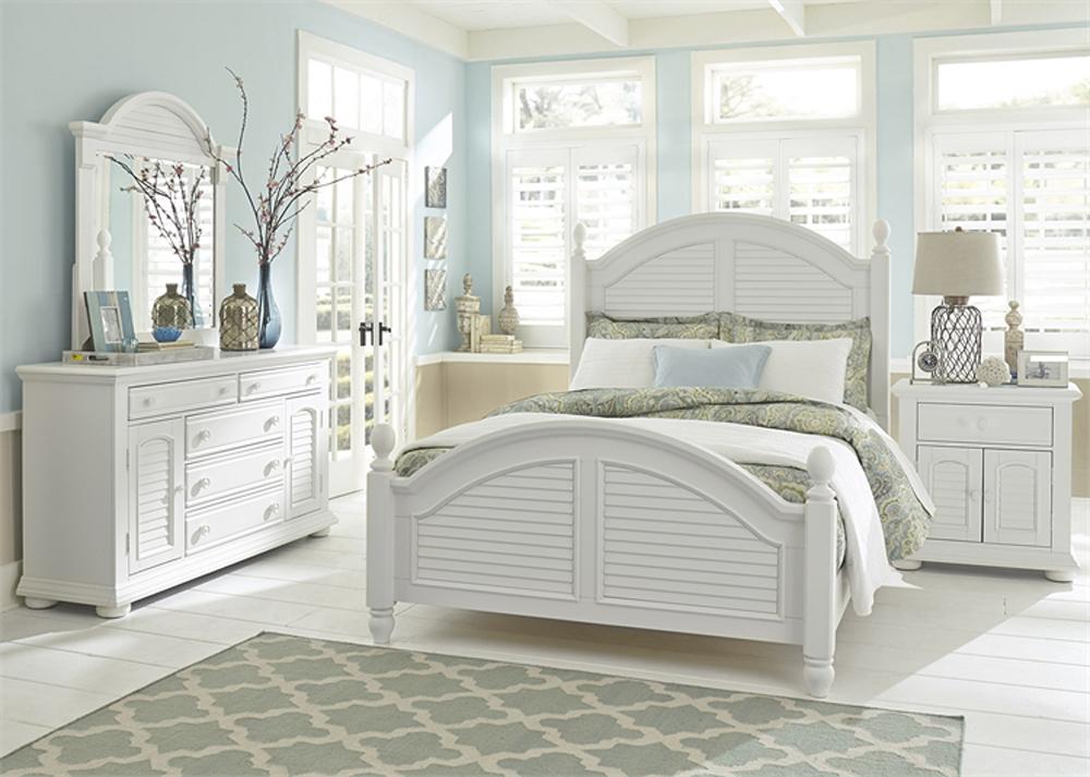 Liberty Furniture - Summer House I 4 Piece King Poster Bed, Dresser & Mirror, Night Stand Set - 607-BR-KPSDMN veiw 1