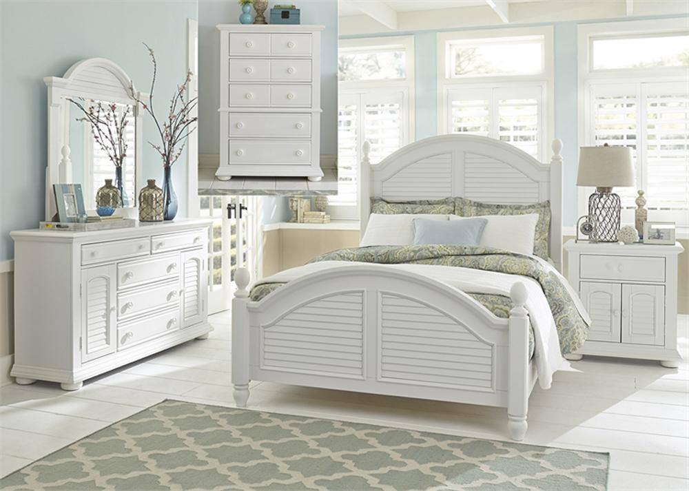Liberty Furniture - Summer House I 5 Piece King Poster Bed, Dresser & Mirror, Chest, Night Stand Set - 607-BR-KPSDMCN veiw 1