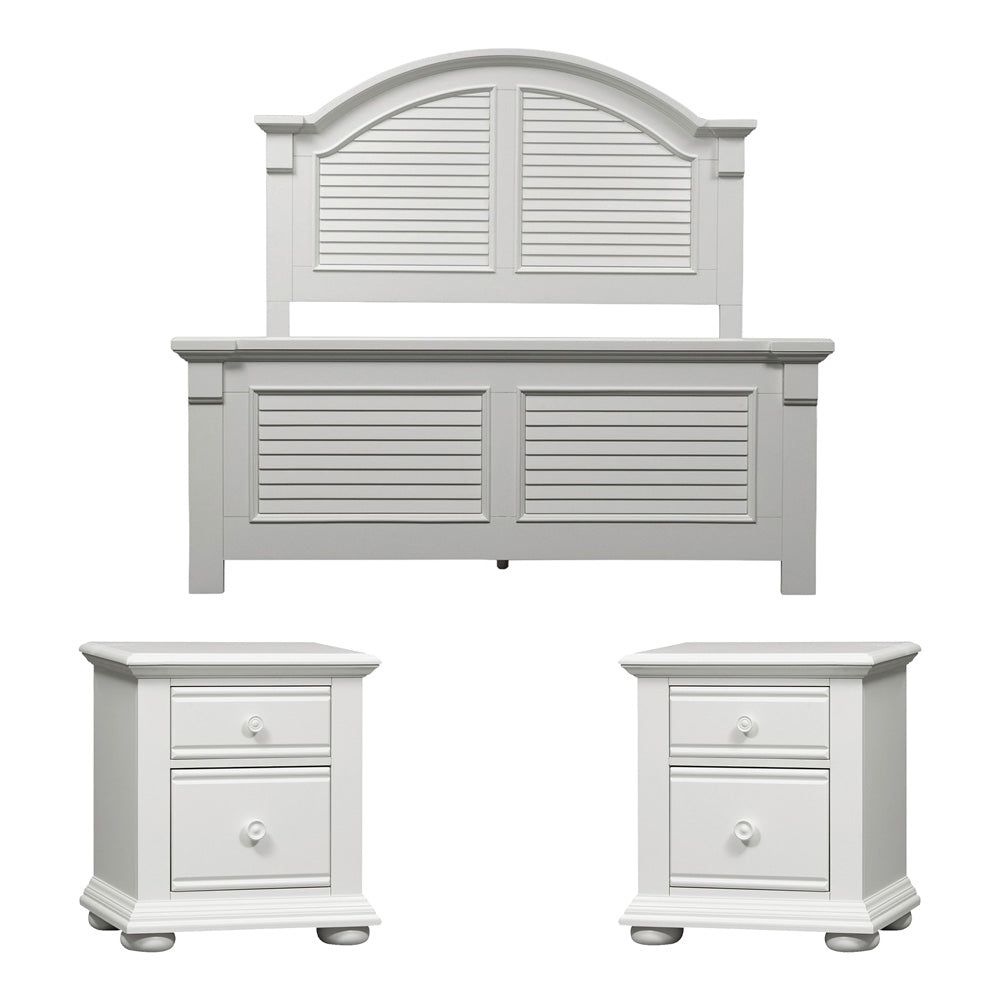 Liberty Furniture - Summer House I Queen Panel Bed, 2 Night Stands - 607-BR-QPB2NS view 1