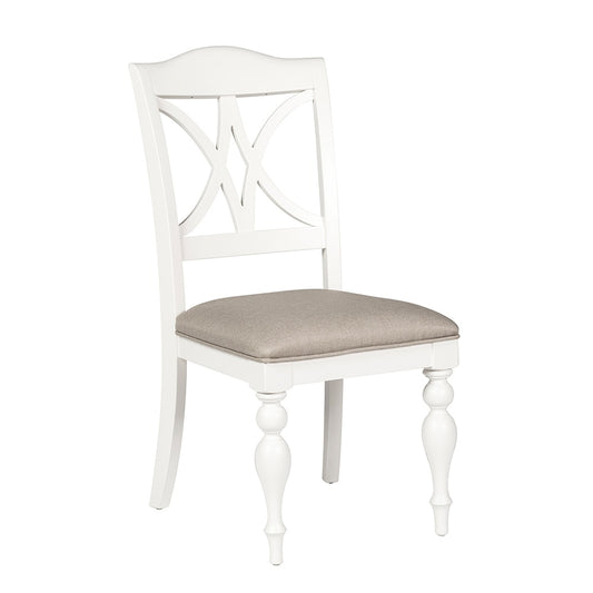Liberty Furniture - Summer House Splat Back Side Chair  in Oyster White - 607-C9001S veiw 1