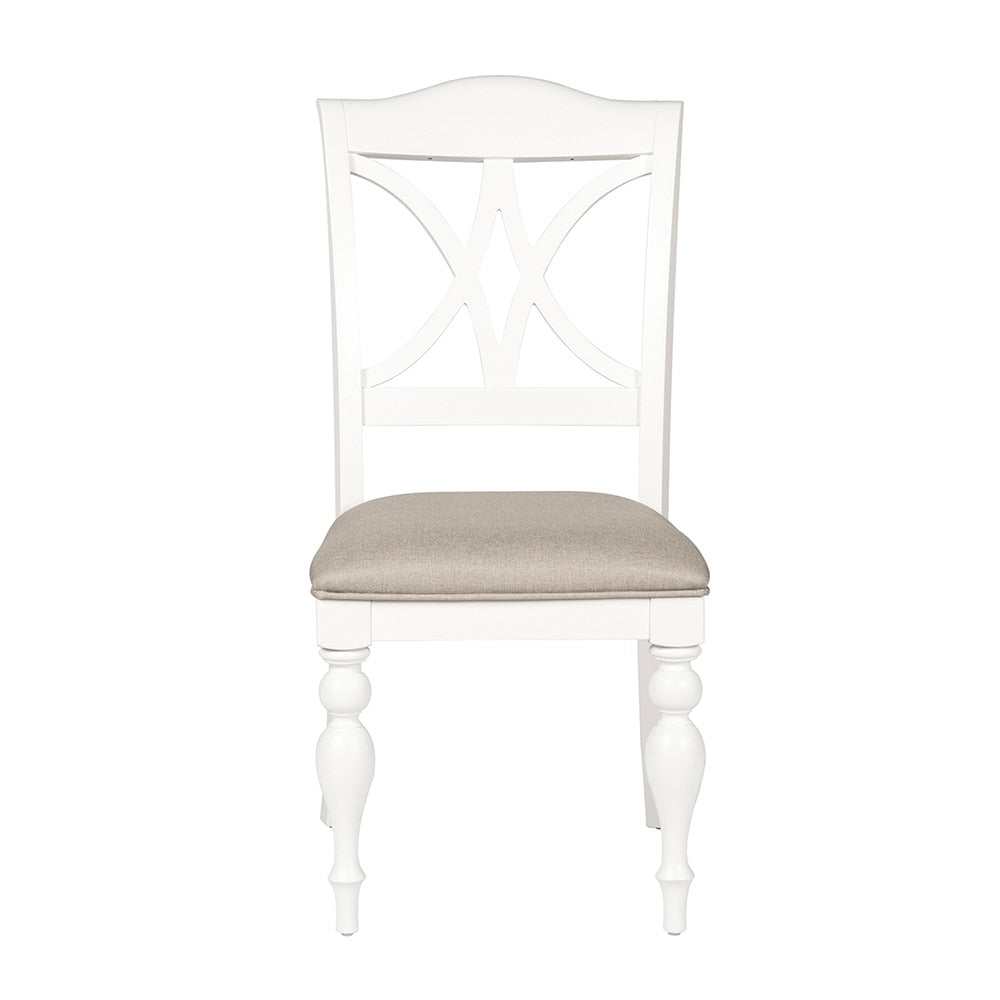 Liberty Furniture - Summer House Splat Back Side Chair  in Oyster White - 607-C9001S veiw 3