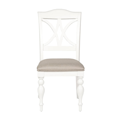 Liberty Furniture - Summer House Splat Back Side Chair  in Oyster White - 607-C9001S veiw 3