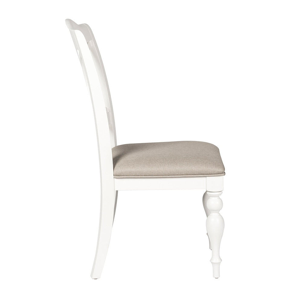 Liberty Furniture - Summer House Splat Back Side Chair  in Oyster White - 607-C9001S veiw 4