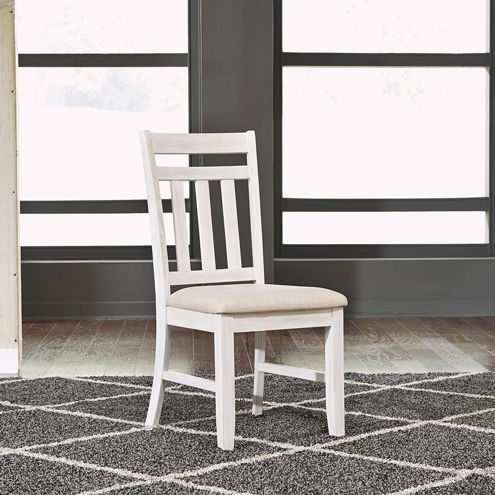 Liberty Furniture - Summerville Slat Back Side Chair  in Soft White Wash w/ Wirebrushed Gray Tops - 171-C1501S veiw 1