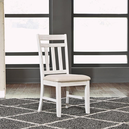 Liberty Furniture - Summerville Slat Back Side Chair  in Soft White Wash w/ Wirebrushed Gray Tops - 171-C1501S veiw 1