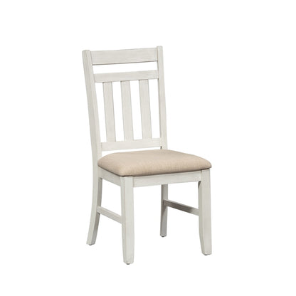Liberty Furniture - Summerville Slat Back Side Chair  in Soft White Wash w/ Wirebrushed Gray Tops - 171-C1501S veiw 2
