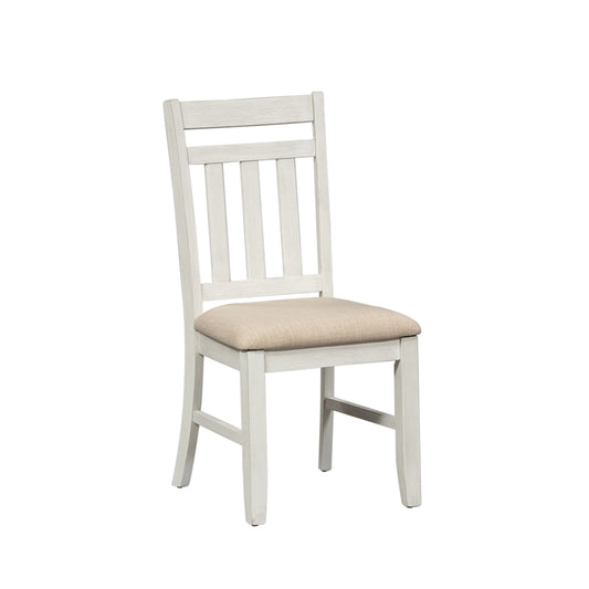 Liberty Furniture - Summerville Slat Back Side Chair  in Soft White Wash w/ Wirebrushed Gray Tops - 171-C1501S veiw 2