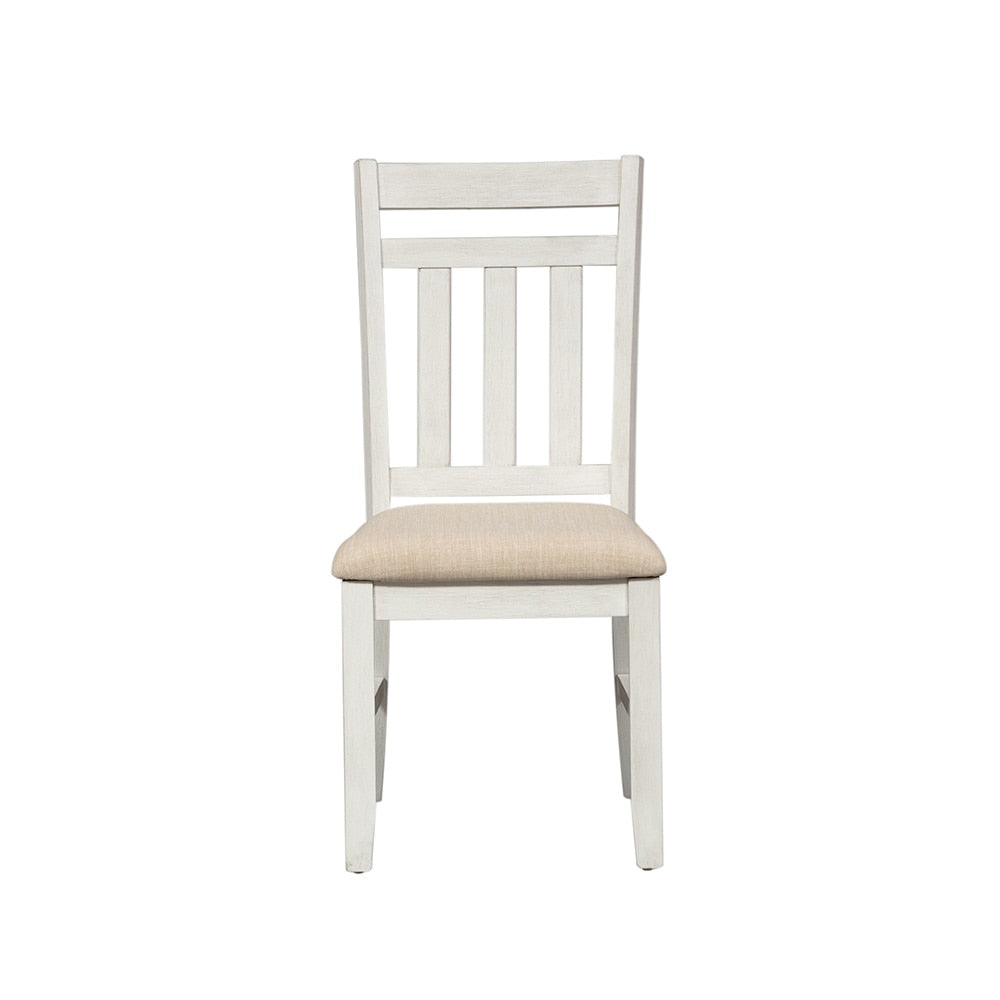 Liberty Furniture - Summerville Slat Back Side Chair  in Soft White Wash w/ Wirebrushed Gray Tops - 171-C1501S veiw 3