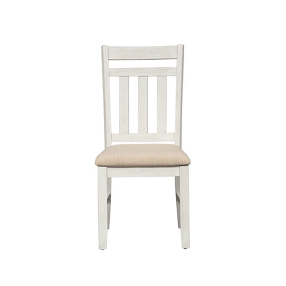 Liberty Furniture - Summerville Slat Back Side Chair  in Soft White Wash w/ Wirebrushed Gray Tops - 171-C1501S veiw 3